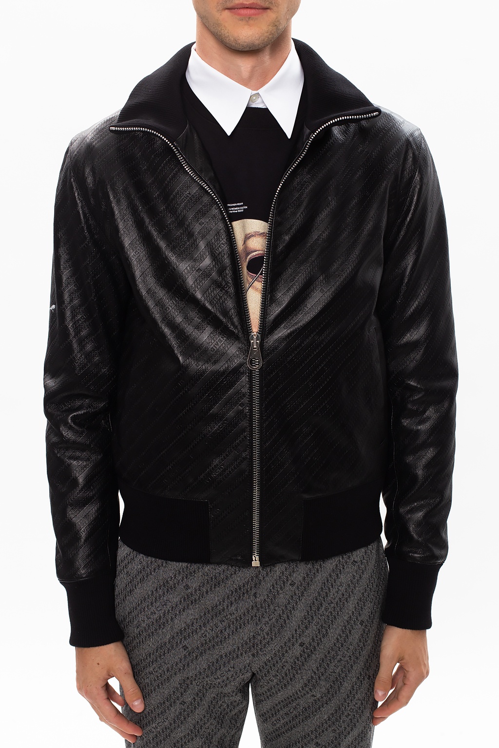 Black Leather jacket with logo Givenchy - Vitkac Germany